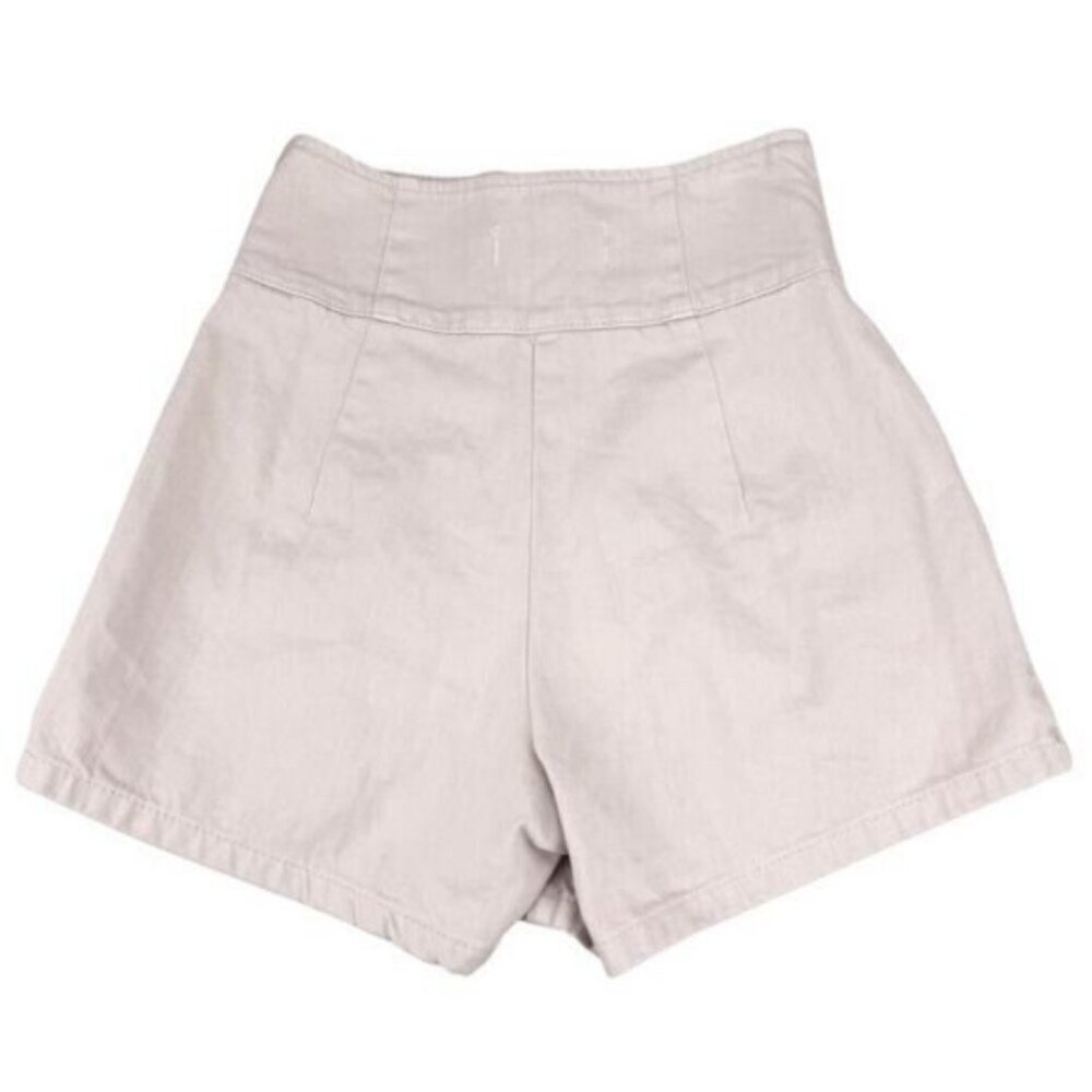 Free People We The Free Paris High Waisted Twill Pleated Short In Ivory Size 24 - Picture 6 of 6